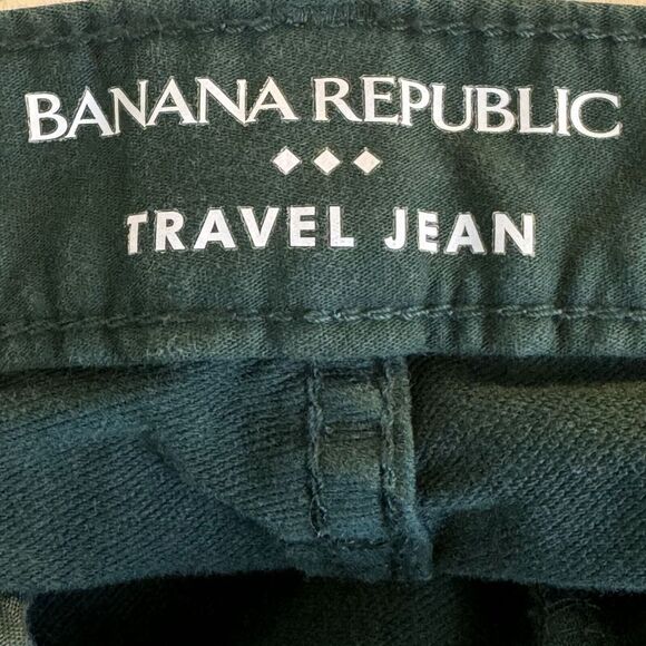 Banana Republic Traveler Mens Jeans 31X34 Green Stretch Athletic Fit Skinny M424 - Picture 7 of 13